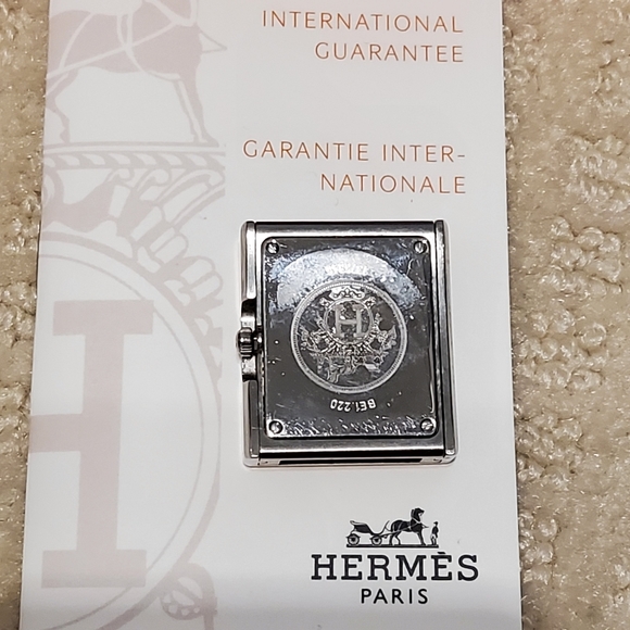 SOLD Authentic Hermes Shiny Porosus Crocodile 26mm SS - Picture 3 of 10